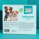 Verpackung für Green Hero's 'Kaffeeholz' Hundekauartikel, beschriftet als 100% natürlich, Größe M, mit Gebrauchsanweisungen und Vorteilen für die Zahngesundheit.