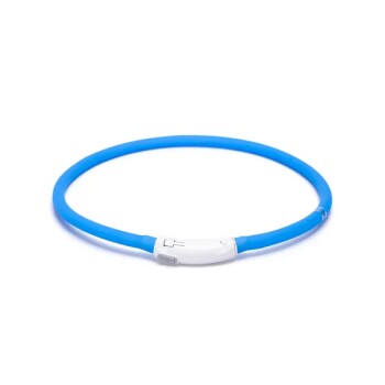 LED-Hundehalsband aus flexiblem Silikon – Zuschneidbar, Leicht & 3 Leuchtmodi blau