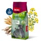 Bunte PANTO Nagerfutter-Tüte mit Bildern eines Hamsters, einer Maus und eines Chinchillas, die Vitamine, Mineralien und hohe Akzeptanz betont.