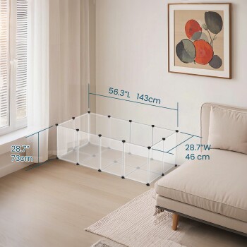 L-XL Freigehege mit Bodenplatten weiß 1,43 m, 73 cm, 46 cm
