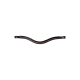 Schwarzes Haustierhalsband mit geschwungenem Design, das eine Reihe von funkelnden Strasssteinen in der Mitte zeigt.