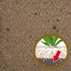 Afbeelding van gestructureerde bruine grond met een inset illustratie die plantwortels en bodemlagen toont, met de nadruk op wortelgroei.