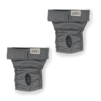 2er Pack Läufigkeitshöschen aus Bio-Baumwolle "Lou" grau S-M
