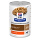 Dose Hill's Prescription Diet Hundefutter, Mobility j/d mit Huhn; Kennzeichnung 'von Tierärzten empfohlen' und ein Löffel voller Nassfutter.