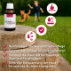 Flasche HerzensTier Schwielenwunder auf einem Baumstumpf mit Hund und Kind spielend im Hintergrund, deutscher Text beschreibt Hautpflegevorteile.