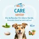 DOG FIT CARE senior – Die Aufbaukur für ältere Hunde. Zeigt Hundeohren, Kräuter, Pulver und Öle