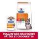 Nourriture pour chat Hill's Prescription Diet pour le stress urinaire et la santé métabolique, avec un chat et "Essayez nos délicieuses pâtées et croquettes."