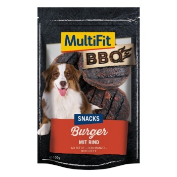 MultiFit BBQ-Snack 100g Burger, Burger with beef