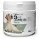 250g Behälter von REAVET 4 in 1 Komplett für Hunde, mit einem Hundebild und dem Etikett "Hergestellt in Deutschland", das Haut-, Gelenk-, Verdauungs- und Immun-Gesundheit fördert.