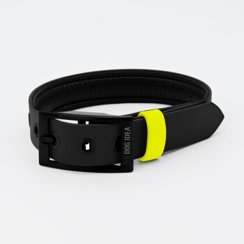 Biothane Halsband Schwarz neon gelb XL