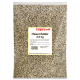 Nahaufnahme brauner zylindrischer Haustierfutterpellets, dicht gepackt, aus einem Online-Tierfachgeschäft.