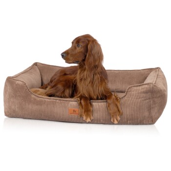 orthopädisches Hundebett aus Cord mit Handwebcharakter Nunavut braun XXL