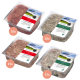 Vier proCani-Hundefutterpakete mit den Aufschriften "Rind Vital", "Rind-Pansen-Mix", "Blütenmagen/Pansen-grün" und "Pansen grün."