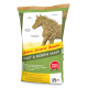 15 kg Sack Josera Kraut & Rüben Mash für Pferde, mit einer Pferdesilhouette und der Hervorhebung seiner getreidefreien, ölreichen Formel.