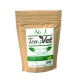 Braune Papiertüte mit der Aufschrift "No. 1 Tea4Vet" und grünen Akzenten, die einen immunstärkenden Kräutertee für Hunde bewirbt, 120g.