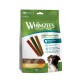 Whimzees Daily Dental Treats für mittelgroße Hunde (12-18 kg) in einer 420g Tüte. Reduziert Plaque, erfrischt den Atem und reinigt die Zähne. 14 Leckerlis.