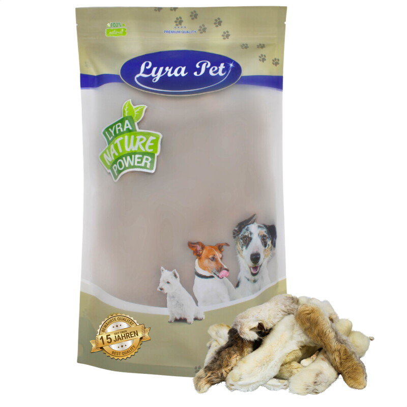Lyra Pet Kaninchenpfoten mit Fell 1 kg