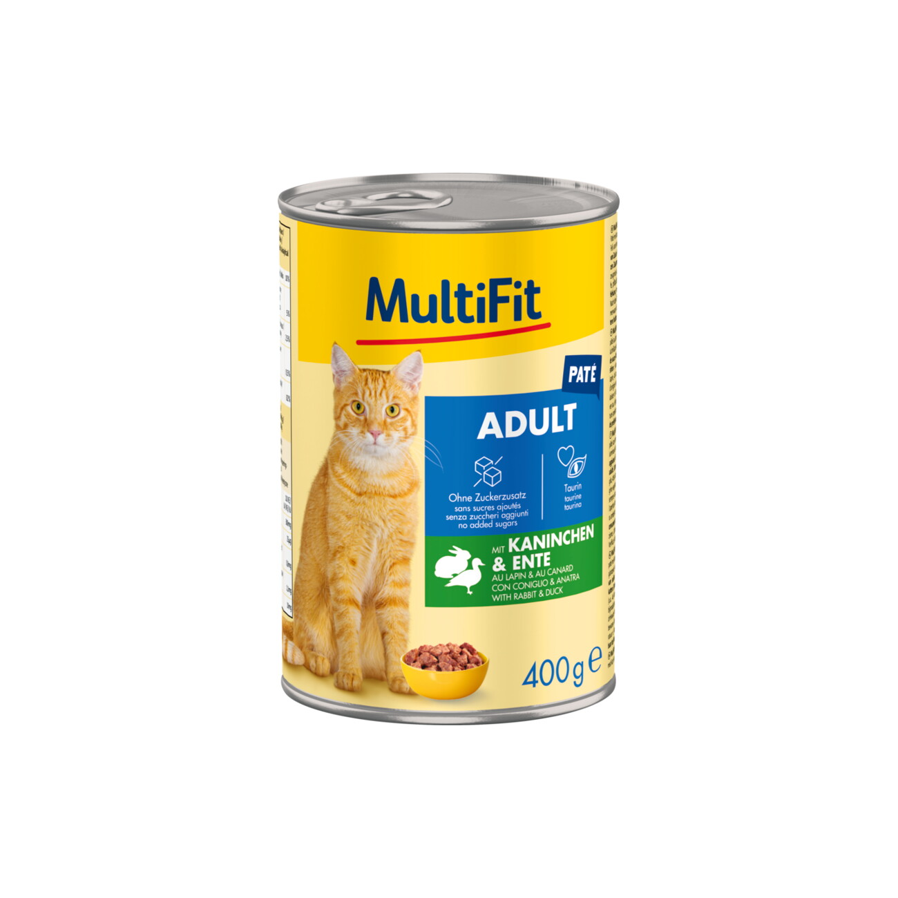 MultiFit Nassfutter Katze Adult, Paté, Kaninchen und Ente 6x400 g