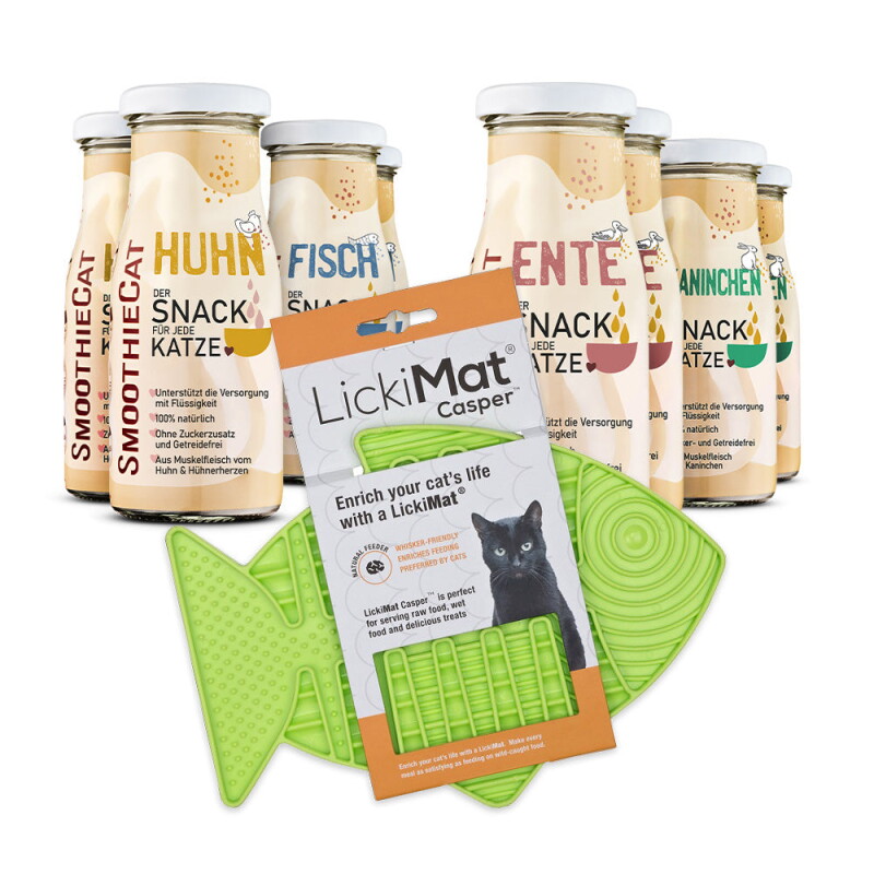 SmoothieCat Mix + Lickimat Grün 8x150 g