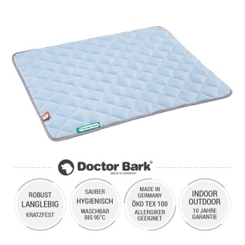 Hundedecke für mittelgroße Hunde, Abmessungen ca. 80 cm x 70 cm, 2 cm dick, geeignet für Rassen wie Beagle und Französische Bulldogge.