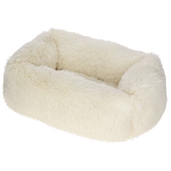 Pet Kuschelbett Fluffy, Creme, Eckig, 60x40cm