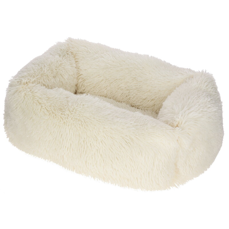 Kerbl Pet Kuschelbett Fluffy, Creme, Eckig, 60x40cm