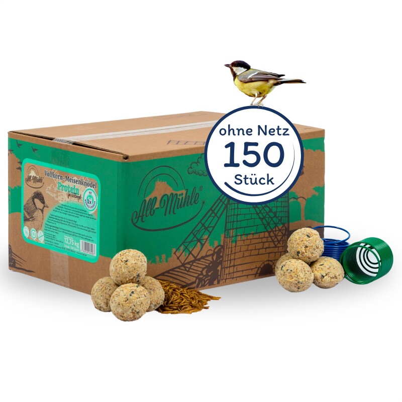 Lyra Pet Meisenknödel aus der Alb-Mühle Protein ohne Netz à 85 g + 2 Spender