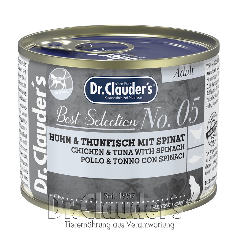Dr. Clauder's Best Selection No5 Huhn & Thunfisch mit Spinat 12x200 g
