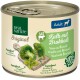 Nourriture pour chiens en conserve "Real Nature Original" avec "Kalb mit Brokkoli" (Veau avec Brocoli), 68 % de viande, avec du brocoli et des graines de courge.