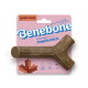A textured, brown dog chew toy shaped like a branch, designed for pets to chew and play with.