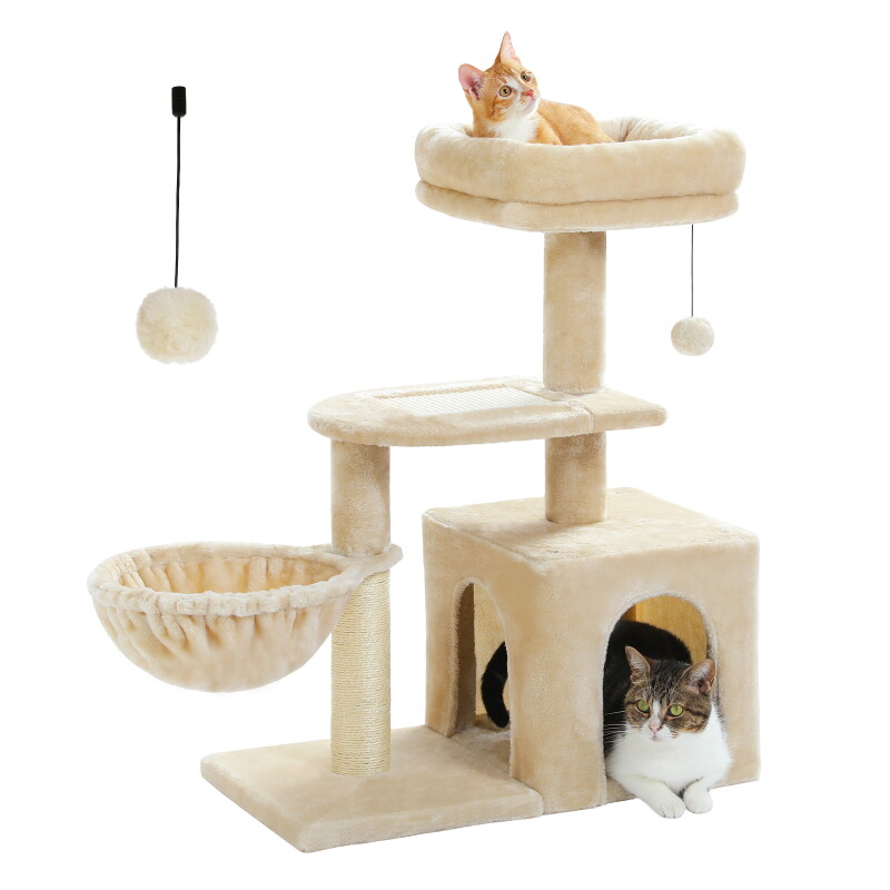 Pawz Road – Kratzbaum für Kitten – Hängematte & Höhle beige