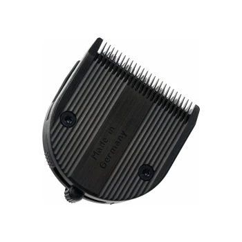 Schermesser-Schneidesatz Magic Blade fein Schwarze Haustierpflege-Schneiderklinge mit geriffelter Oberfläche, mit "Made in Germany" eingraviert.