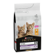 Sac de nourriture pour chatons Purina Pro Plan avec deux chatons tigrés joueurs sur le devant, étiqueté "Healthy Start" et "No. 1 Ingredient Chicken."