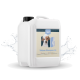 Weißer Behälter mit Welpen-Shampoo mit einem Spritzer Wasser, mit einem Etikett, das ein Hundebild und Produktdetails zeigt.