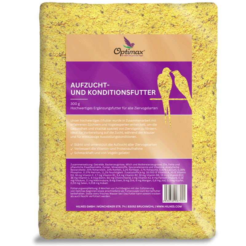 Optimax - Aufzuchtfutter & Konditionsfutter für Vögel 300 g