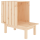 Erhöhtes Haustierhaus aus Holz mit offenem Vorderteil und seitlichen Lamellen, naturfarbene Holzoptik.