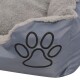 Hundebett mit gepolstertem Kissen Grau 58 cm, 58 cm, 19 cm