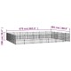 Abmessungen des Haustierspielplatzes: 679 cm (267,3") lang, 485 cm (190,9") breit, 100 cm (39,4") hoch, mit einem Metallzaun-Design.