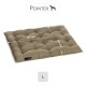 Hundebett in taupe, 60 cm mal 50 cm, beschriftet "Pointer" mit einem Logo, Größe "L" darunter angegeben.