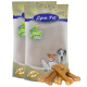 Lyra Pet Hundeleckerli-Verpackung mit einer klaren Tüte und einem grünen 'Lyra Nature Power'-Label, und mehreren knochenförmigen Leckerlis davor.