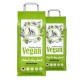 Zwei Beutel von German Shephy Vegan Adult Dog Food mit grünem Design, beschriftet mit "Getreidefreies Rezept" und "Unterstützt die allgemeine Gesundheit."