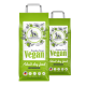 Zwei Beutel von German Shephy Vegan Adult Dog Food mit grünem Design, beschriftet mit "Getreidefreies Rezept" und "Unterstützt die allgemeine Gesundheit."