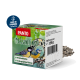 PANTO Meisenringe Vogelfutterverpackung mit einer Kohlmeise und einer Blaumeise auf grünem Hintergrund, beschriftet mit "3 Stück" und "Netto masse 150 g."