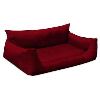 Tierlando NEMO Hundebett Hundesofa S M L Hundekorb Katzenbett 65 80 100cm dunkelrot 80 cm, 22 cm, 60 cm