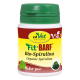 Behälter von cdVet Fit-BARF Bio-Spirulina, beschriftet als "Bio-Spirulina" mit einem grünen Deckel und einem gelben Hintergrund.