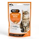 VETIQ Healthy Bites hairball relief cat treats pouch, tasty chicken, resealable, with tabby cat and Healthy Bites branding