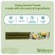 Whimzees Daily Dental Treats made with all-natural ingredients - green dental chews; badges: Grain-free, Veg, Hypo, No sugar