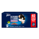 Felix cat food jumbo pack featuring "As Good As It Looks" with mixed selection in jelly, including salmon, chicken, beef, and tuna.