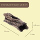 Hohles braunes Haustier-Versteck in Stammform mit Rindenstruktur; Beschriftungen 14 cm, 4,5 cm, 4 cm; Text 'Innendurchmesser: 4,5–5 cm'.