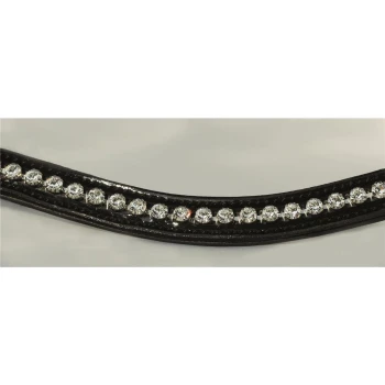 Schwarzes Leder-Haustierhalsband, verziert mit funkelnden Strasssteinen entlang der Mitte, das ein stilvolles und elegantes Design zeigt.